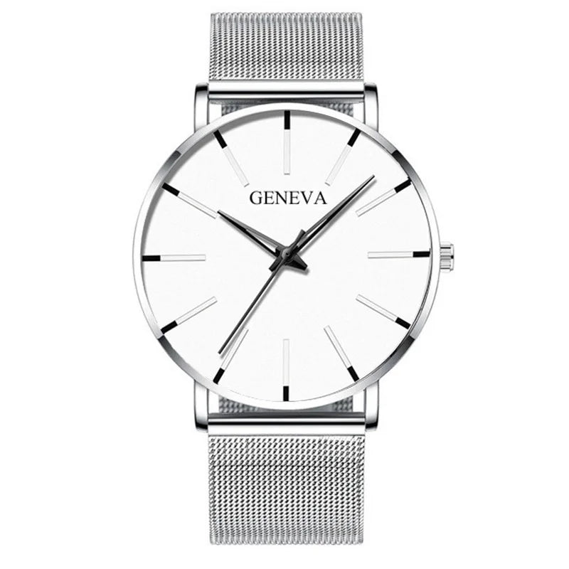 Fashion Mens Watches Top Brand Luxury Quartz Watch Men Casual Slim Mesh Steel Waterproof Sport Watch Relogio Masculino