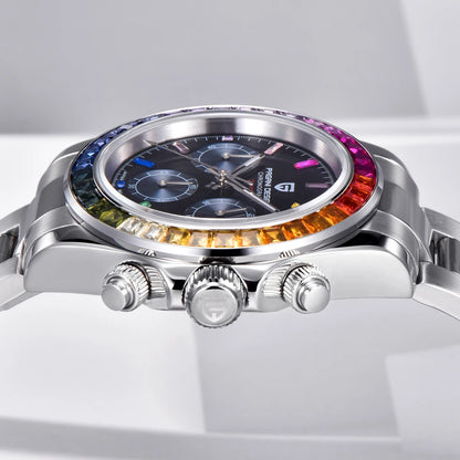 Orologio da uomo PAGANI DESIGN – Modello con quadranti colorati, orologio da polso al quarzo di lusso, cronografo dotato di un movimento