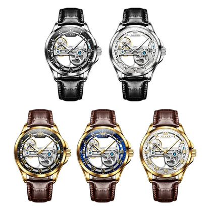 OLEVS 6661 Automatic Watch For Men Skeleton Original Mechanical Movement Men's Wristwatch Waterproof Luminous Sport Men's Watches