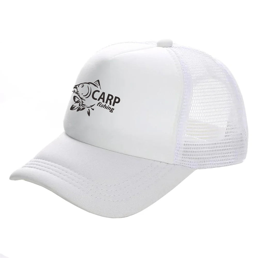 „Carp Fish“ vyriškos „Trucker“ kepurės, juokingos žvejybos motyvais, beisbolo kepurės, vėsios vasarinės unisex kepurės iš tinklelio MZ-169
