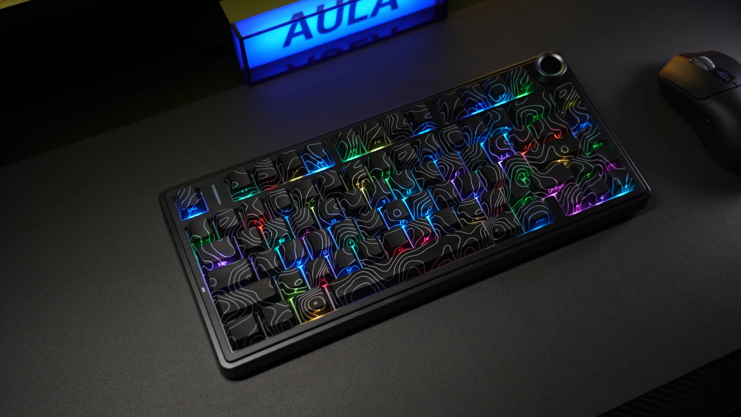 AULA F75Pro Wireless Gaming Mechanical Keyboard 75% Customized RGB Layout Gasket Mounted Side-engraving PBT Keycaps