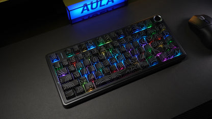 AULA F75Pro Wireless Gaming Mechanical Keyboard 75% Customized RGB Layout Gasket Mounted Side-engraving PBT Keycaps