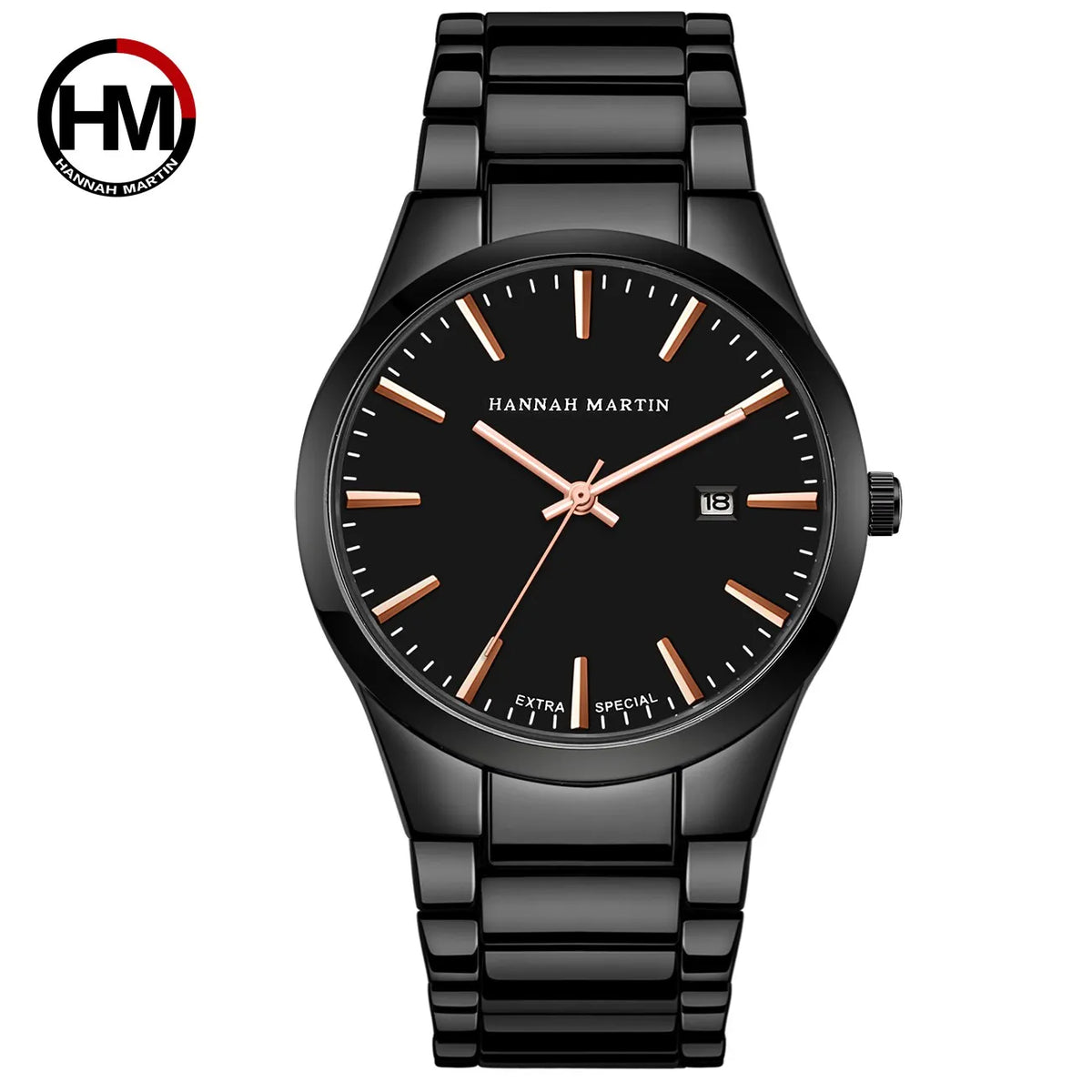 Zegarek męski Hannah Martin, koperta ze stali nierdzewnej, mechanizm kwarcowy, tarcza o średnicy 41 mm, styl biznesowy, z funkcją kalendarza (imitacja)