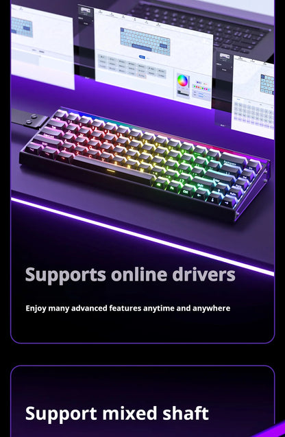AULA HERO 68 HE Gaming Mechanical Keyboard Magnetic Axis RT Wired RGB Lighting 8K Polling Rate Side Engraving