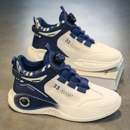 Herren-Sneaker mit drehbarer Schnalle – bequeme, rutschfeste Schnürschuhe für Outdoor-Aktivitäten