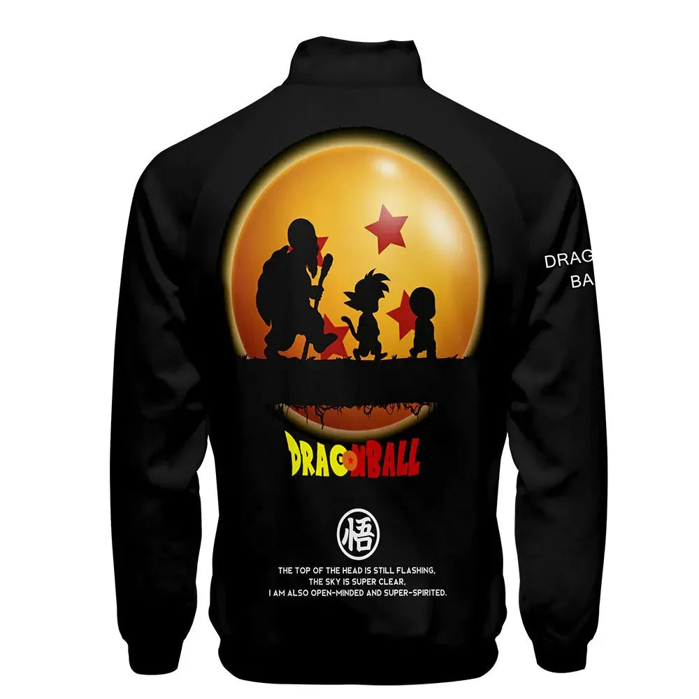 New Fashion Dragon Ball Print Stand Collar Zipper Hoodie Men Women Zipper Hoodies Jackets Long Sleeve Sport Hip Hop Sweatshirts