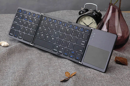 2026 Folding Bluetooth Keyboard Wireless Klavye English Russian with Type-C Charge Port for IOS/Android/Windows ipad Tablet