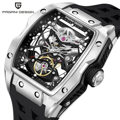 PAGANI DESIGN New Men's Watch Luxury Sapphire Crystal Stainless Steel Automatic Mechanical Watch Business Casual Skeleton Dial