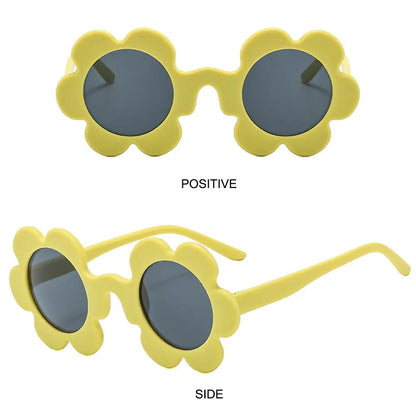 New Trendy Sunflower Sunglasses for Women Retro Round Flower Sun Glasses Fun Novel Disco/Festival/Party Shades for Adults