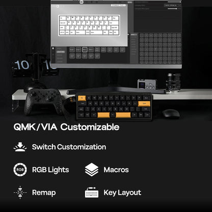 EPOMAKER TH40 VIA Ultra-Compact 40% Layout Hot-Swap Gasket-mounted Wired/Bluetooth/2.4G Wireless Mechanical Keyboard