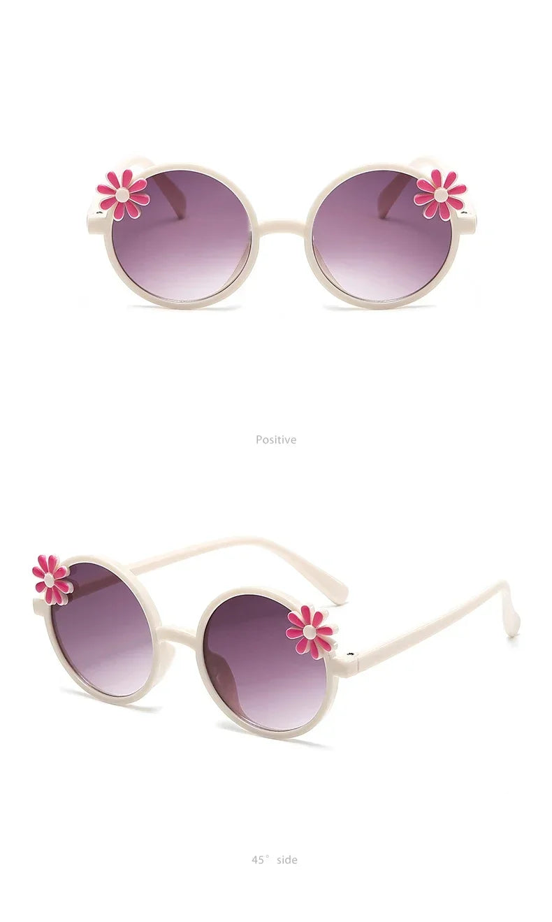 New Children's Glasses Floret Anti-ultraviolet Fashion Children's Sunglasses Outdoor Shading Travel Children's Mirror Eyewear