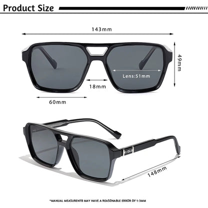 CATERSIDE Retro Square Sunglasses Men Punk Flat Top Double Bridge High Quality Sun Glasses for Women Party Festival Gifts