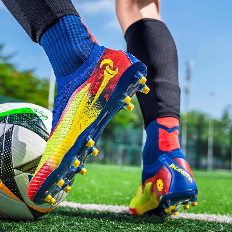 Chaussures de Football pour hommes, crampons de société, bottes professionnelles de terrain de Football en plein air, chaussures d'entraînement sur gazon, baskets à pointes longues