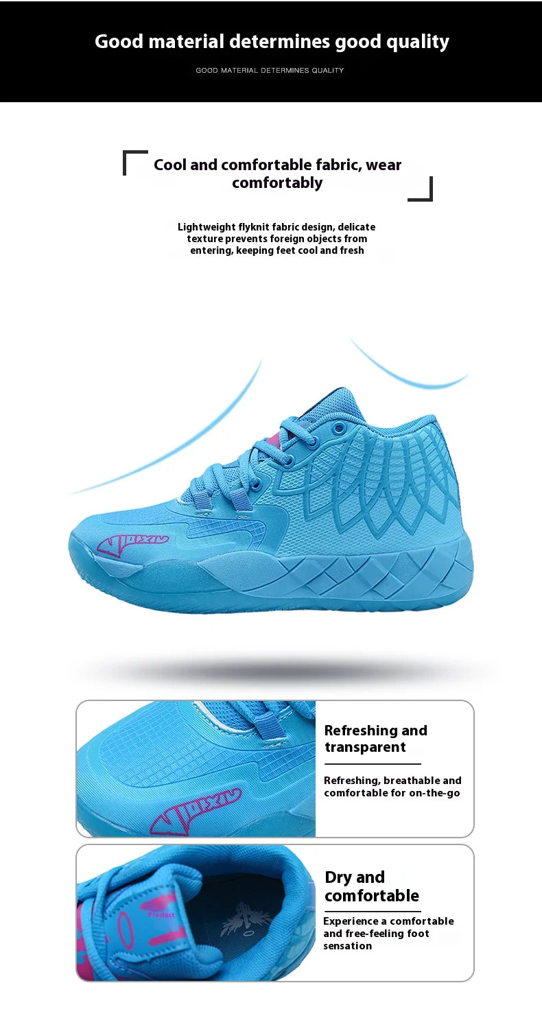 Three-ball generation Lamelo Ball basketball shoes Yin-yang high-top practical youth student basketball shoes men's sports shoes