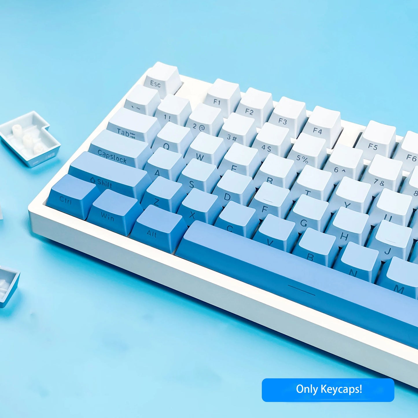 OEM Profile Gradient Side Printed Shine Through Keycaps PBT Double Shot Keycap For Mechanical Gamer Keyboard Black Gray Key Caps
