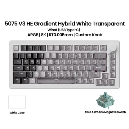 Akko 5075 V3 HE Magnetic Keyboard 75%  Custom Mechanical Gaming Keyboard Rapid Trigger 0.005mm 8K Polling Rate ARGB