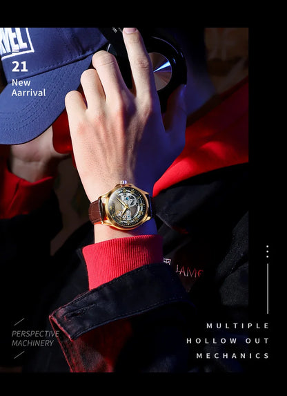 OLEVS 6661 Automatic Watch For Men Skeleton Original Mechanical Movement Men's Wristwatch Waterproof Luminous Sport Men's Watches
