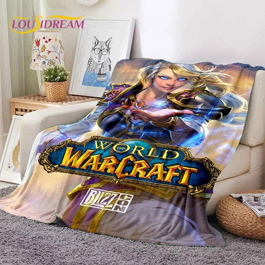 WOW, World of Warcraft Demon Hunter, Lich King-game 3D zachte dekens, plaid voor picknick, bedden, bank, thuis, slaapkamer, kindercadeaus