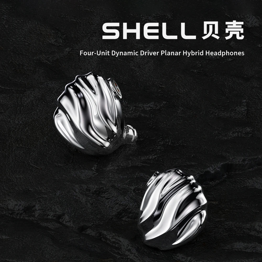 TRN SHELL Hybrid Headphones Triple Dynamic + Planar Driver Wired In-Ear Monitors, Four-Unit Acoustic Architecture HiFi Hybrid Headphones for Audiophile Sound
