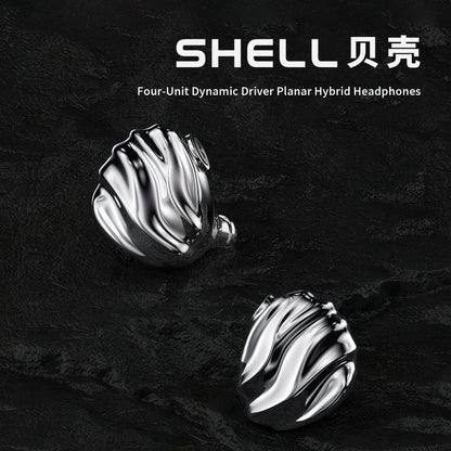 TRN SHELL Hybrid Headphones Triple Dynamic + Planar Driver Wired In-Ear Monitors, Four-Unit Acoustic Architecture HiFi Hybrid Headphones for Audiophile Sound