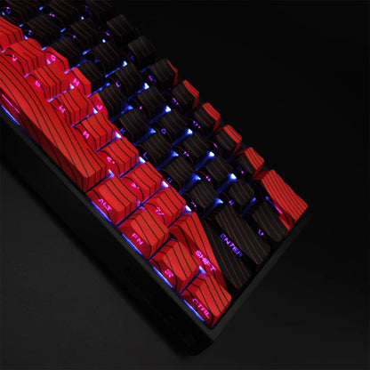 Contour Black and Red Side Engraved Translucent Keycaps PBT 128 Key Cherry Keycaps Suitable for Wooting Mechanical Keyboards