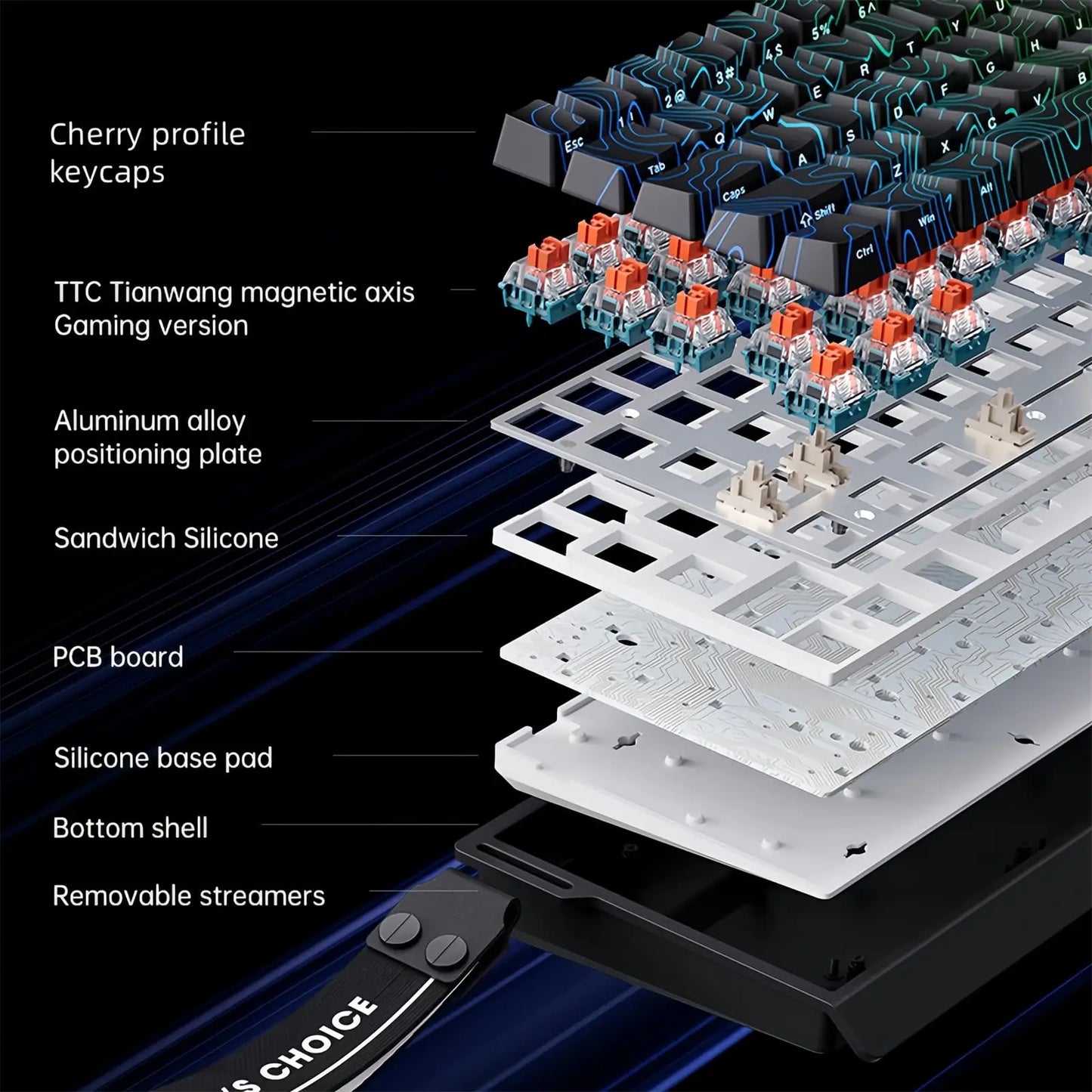MCHOSE ACE 68 Magnetic Switch Gaming Keyboard Hall Effect Rapid Trigger Programmable RGB 8K Hz DKS/MT/TGL/RS/SOCD Keyboard