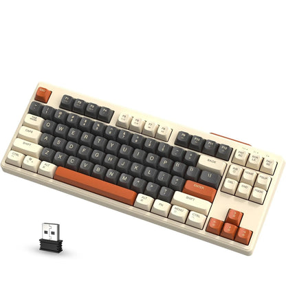 Free Wolf M87 75% Wireless Gaming Keyboard - Silent Switches, Rainbow Backlit, BT/2.4G, PBT Gradient Keycaps, Compact Design