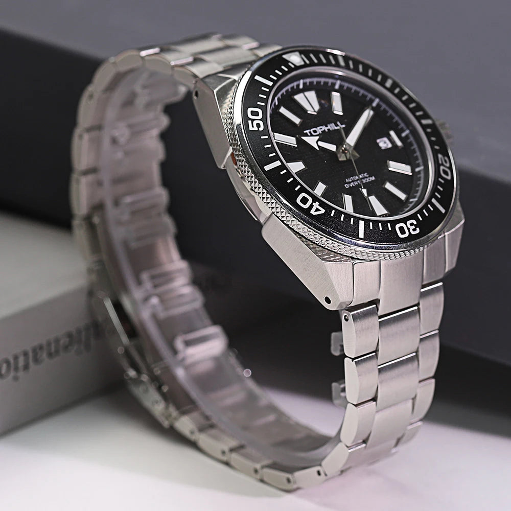 TOPHILL 43.5mm Professional Dive Watch Automatic NH35 Movement Sapphire 300M Waterproof Super Luminous Diving Men's Wristwatches