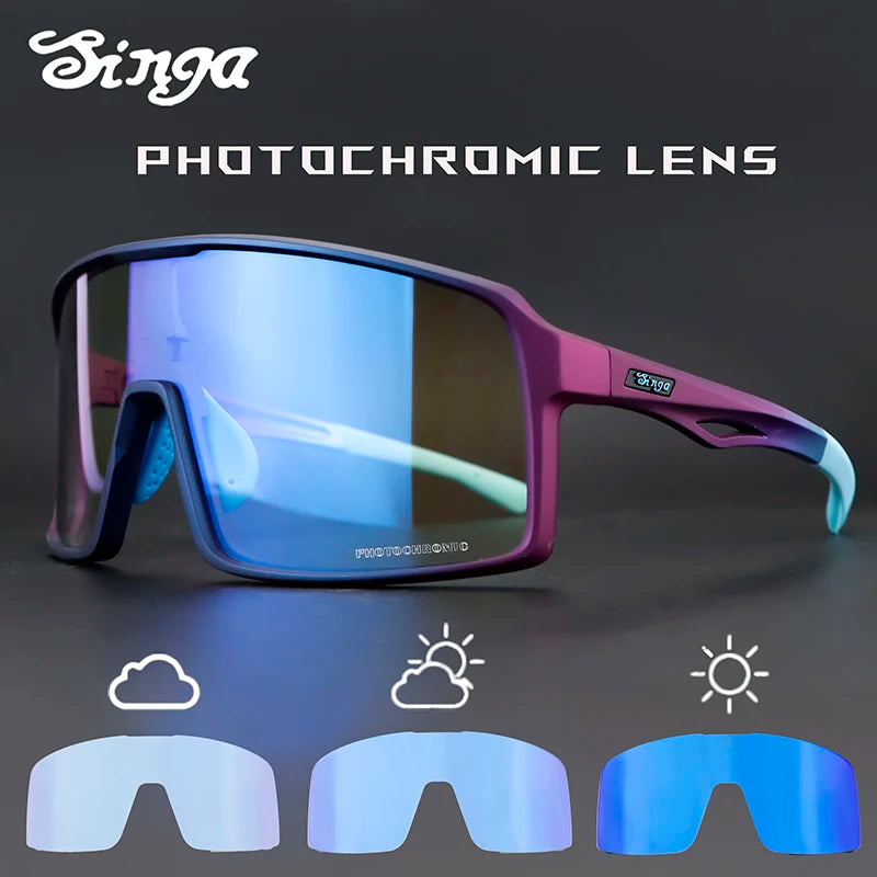 SINGA Photochromic Cycling Sunglasses Sport Glasses Road Bike Glasses MTB Eyewear for Man Women Riding Goggle Cycling Glasses