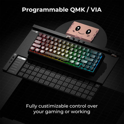 XVX Wireless Mechanical Keyboard M67 JadeStone With IMD-Tech Keycaps Tri-Mode Topographic White Gamer Keyboard Gasket Design