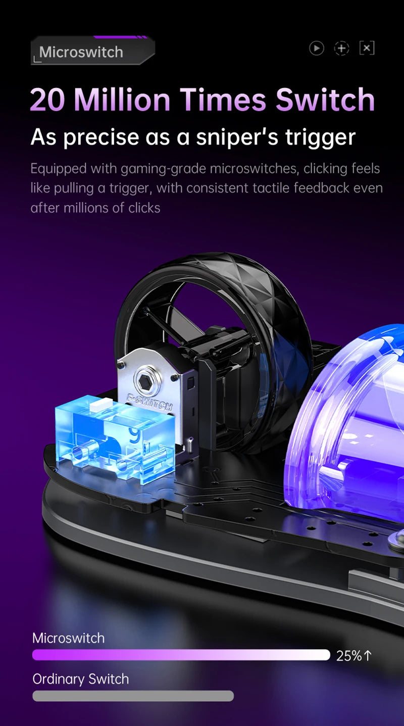 Draadloze 2.4G tri-mode RGB-gamingmuis met hol, lichtgewicht ontwerp, Chroma-verlichting, bekabeld, Bluetooth, e-sports muiscontroller