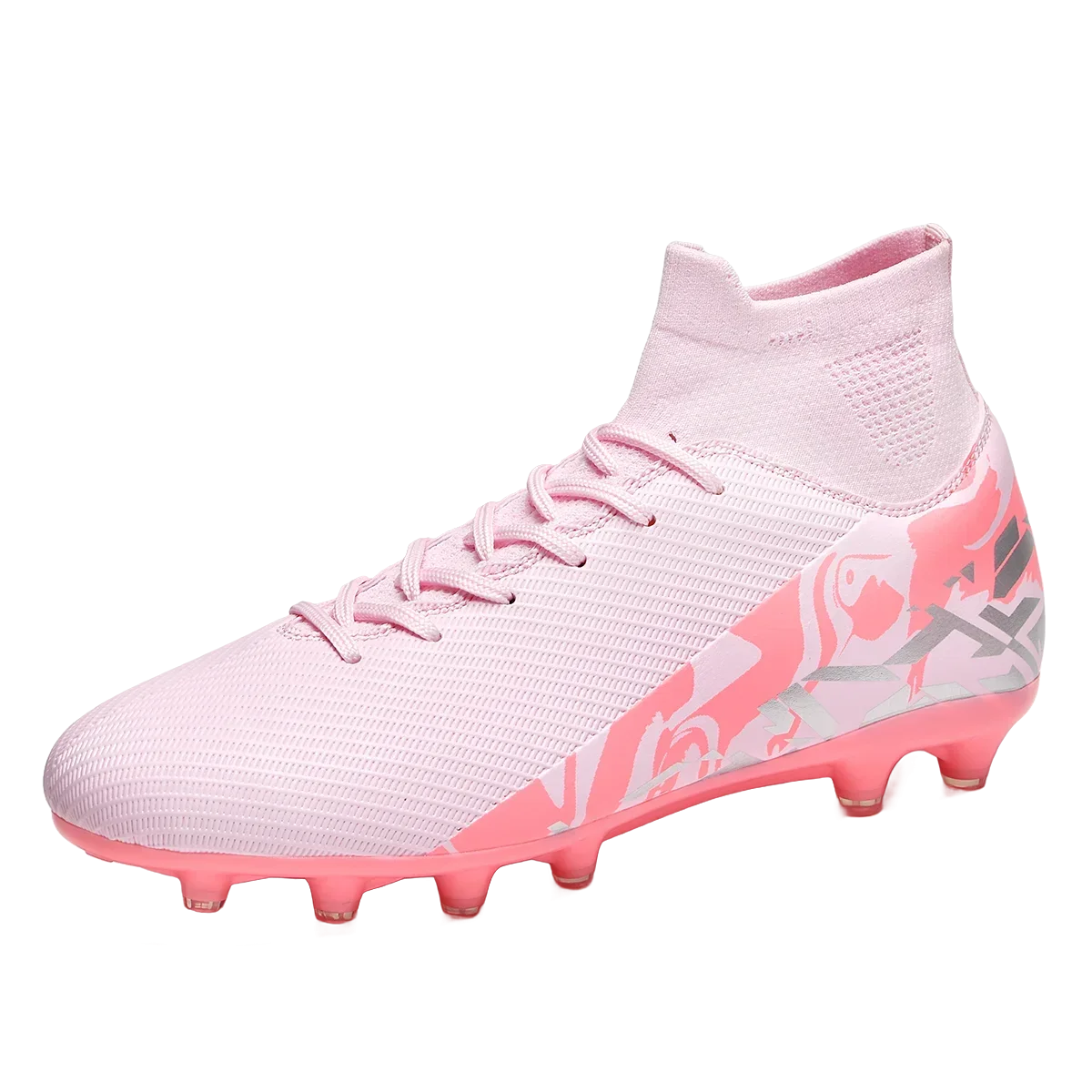 Chaussures de football roses tendance, chaussures de football professionnelles légères pour hommes, chaussures de football antidérapantes, crampons de football originaux, baskets