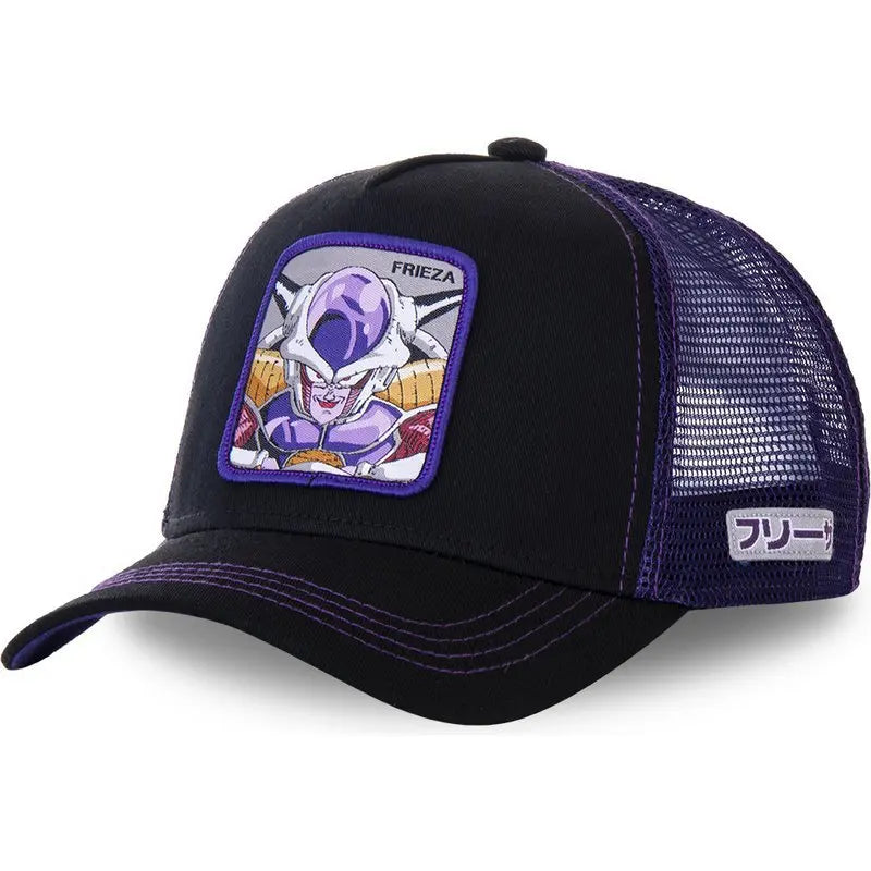 Casquette Dragon Ball Son Goku pour l'été : casquette de voyage à visière, pour homme, brodée, style hip-hop, visière pare-soleil, casquette trucker ajustable en maille