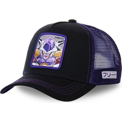 Casquette Dragon Ball Son Goku pour l'été : casquette de voyage à visière, pour homme, brodée, style hip-hop, visière pare-soleil, casquette trucker ajustable en maille