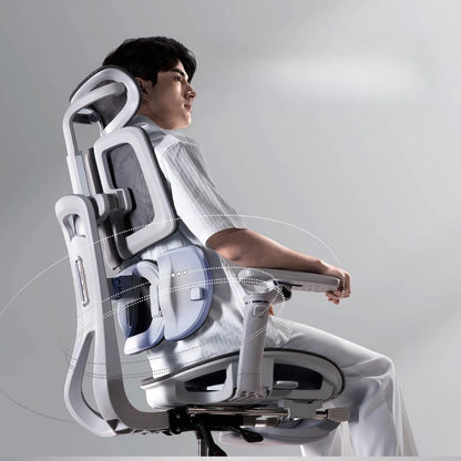 Sedia da ufficio in rete ergonomica executive per computer e gaming, arredo moderno girevole con ruote e regolabile, sedia gaming ergonomica