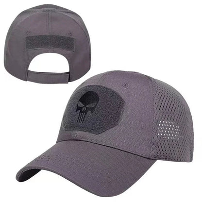 2024 New Summer Camouflage Skull Baseball Mesh Cap Adjustable Airsoft Outdoor Tactical Hiking Casquette Hats For Men Women