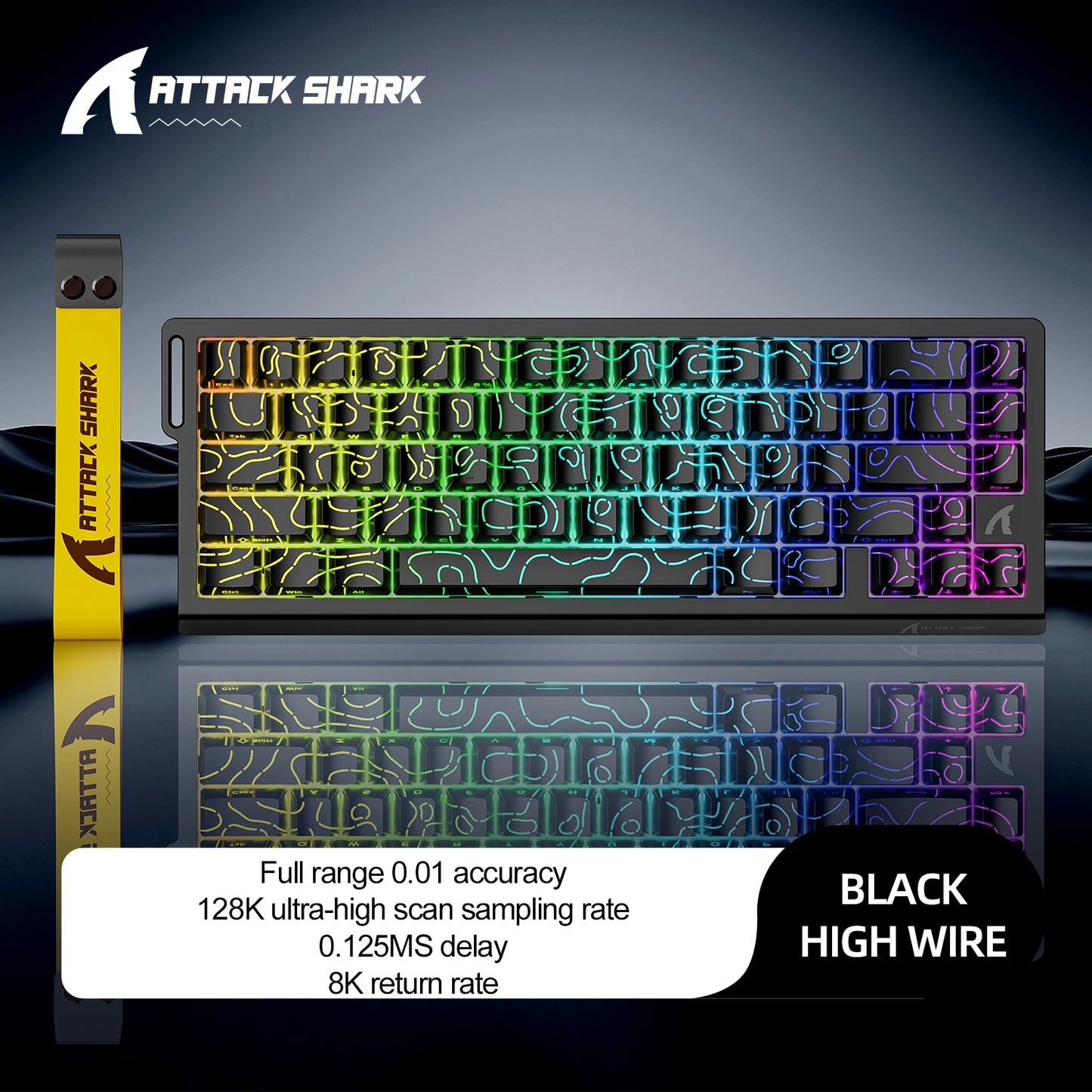 Teclado gaming magnético ATTACK SHARK X68HE X68PRO HE e FREEWOLF F68 com fios F68Pro sem fios para gaming profissional 0.01mm Rapid Trigg