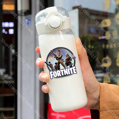 400ML Fortnites 18CM Straw Cup for Adult Boys Girls Cute Water Cup Cartoon Students Drop-Resistant Water Bottle Portable Gifts