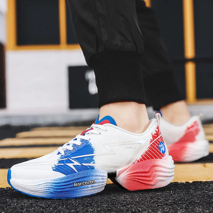 Paire de chaussures de sport professionnelles pour marathon, confortables, de jogging, amortissantes, d’entraînement, à fort rebond, antidérapantes, de course