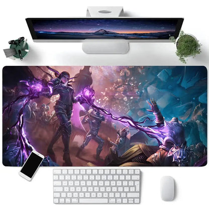 Tappetino per mouse da gioco World of Warcraft, tappetino da scrivania grande per tastiera, tappetino per mouse da gioco LockEdge antiscivolo
