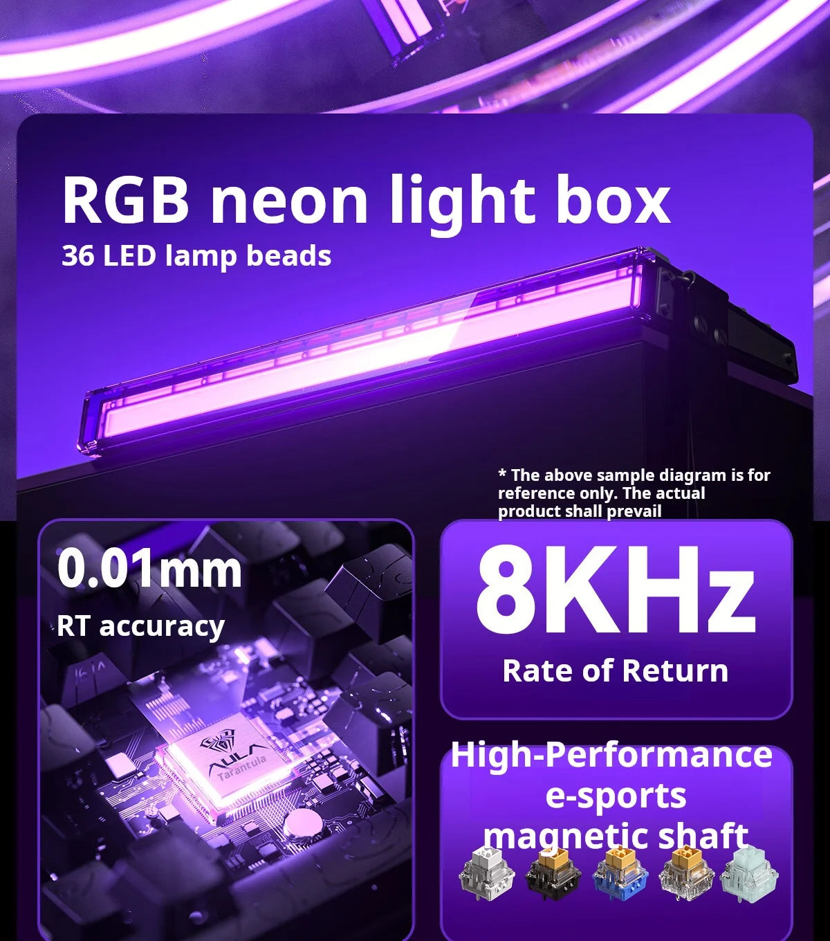 AULA HERO 68 HE Gaming Mechanical Keyboard Magnetic Axis RT Wired RGB Lighting 8K Polling Rate Side Engraving