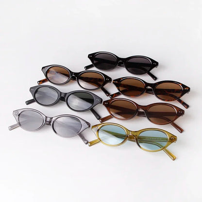 Trend Tortoise Shell Cat Eye Sunglasses 2025 Women Men Brand Designer Sun Glasses Cateye Rivets Narrow Frame Shades Female UV400