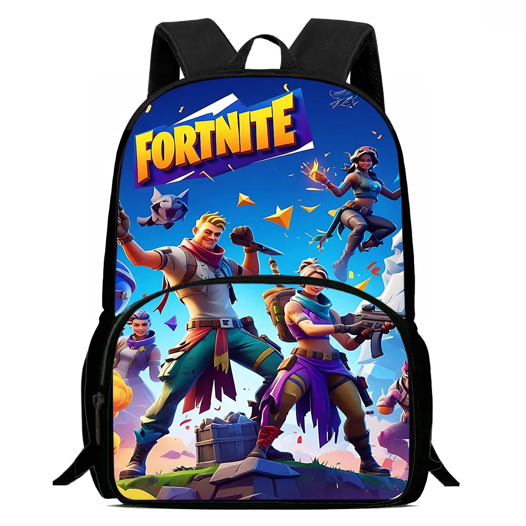 Hot-Game-Kinderrucksäcke mit Lunchbag und Federmäppchen, große Schultaschen für Schüler, Design F – FortniteS, für Jungen und Mädchen, ideales Geschenk