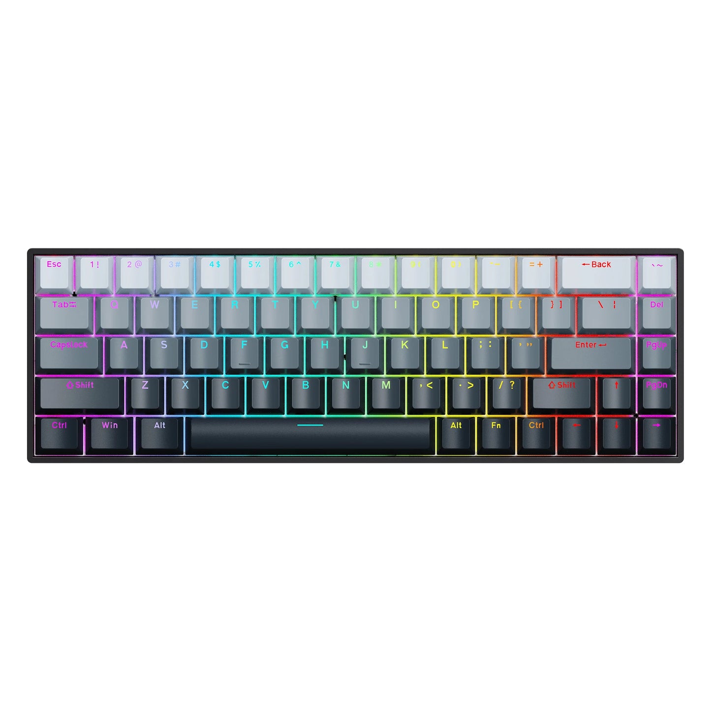 K68    68Key Wireless Mechanical Keyboard Tri-mode Connection,Full Key Hot Swap,RGB lighting Effects,Gasket Muffler Structure, L