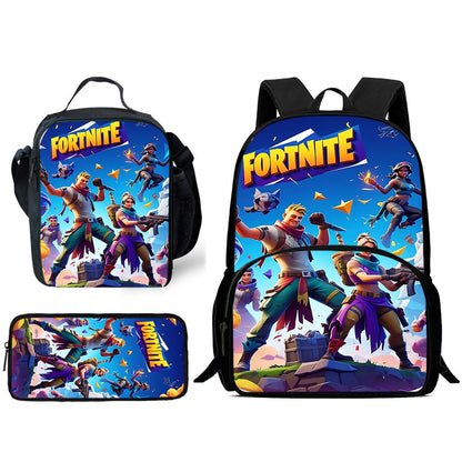 Hot-Game-Kinderrucksäcke mit Lunchbag und Federmäppchen, große Schultaschen für Schüler, Design F – FortniteS, für Jungen und Mädchen, ideales Geschenk