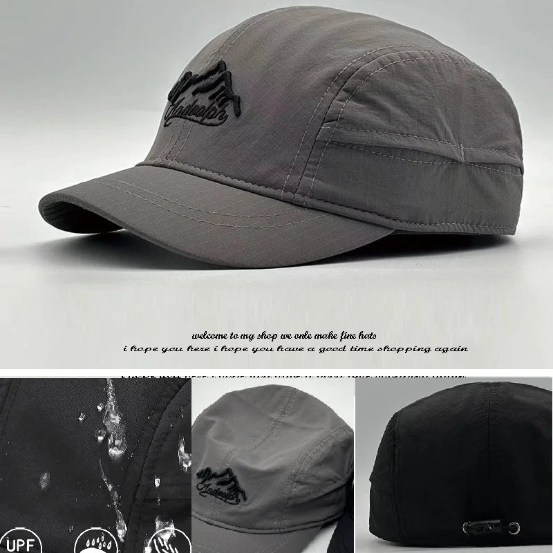 Big Head Hat Back Closed 5cm Short Brim Baseball Cap for Men Mesh Fitted Caps Stretchy Full Closed Caps 56-60cm 61-65cm