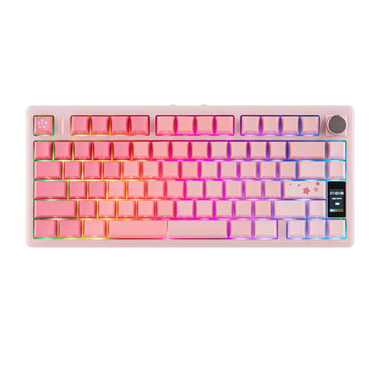 EPOMAKER TH80 V2 PRO 75% ANSI US Layout Wired/Bluetooth/2.4Ghz Wireless Mechanical Gaming Keyboard with Screen/ Knob & 10000mAh