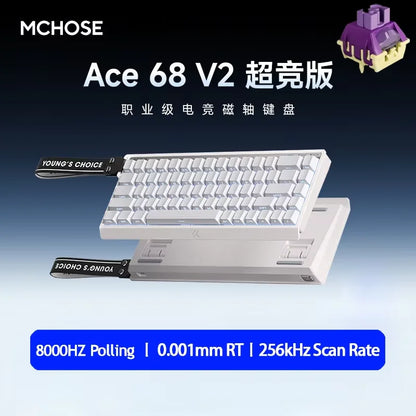 MCHOSE Ace 68 Hall Effect Magnetic Switch Gaming Keyboard Topographic Keycaps Customized TTC Uranus Magnetic Switch eSports