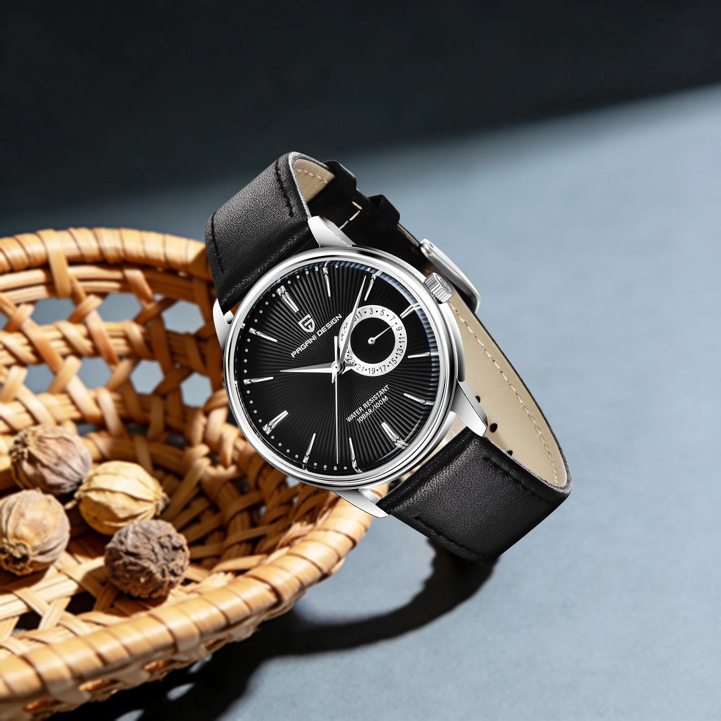 Relógio Casual de Quartzo para Homem PAGANI DESIGN, Luxo Leve, Versátil, Vidro Revestido, Impermeável, Mostrador em Aço Inoxidável e Indicação de Data