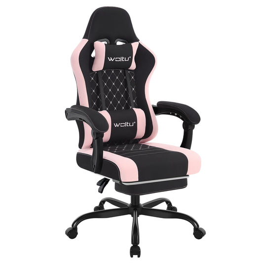 WOLTU Massage Gaming Chair Ergonomic Gamer Chair with Footrest, Lumbar Support, Adjustable Headrest, Swivel Computer Office Chair